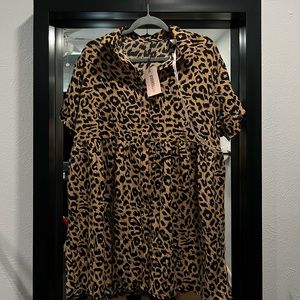 Misguided leopard dress shirt